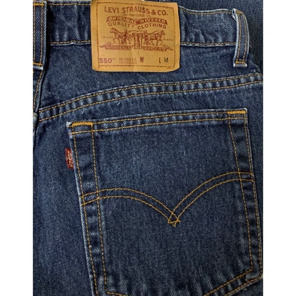 Vintage levis Men's 550 Relaxed Fit Dark Wash Jeans Size 16 - Picture 3 of 6